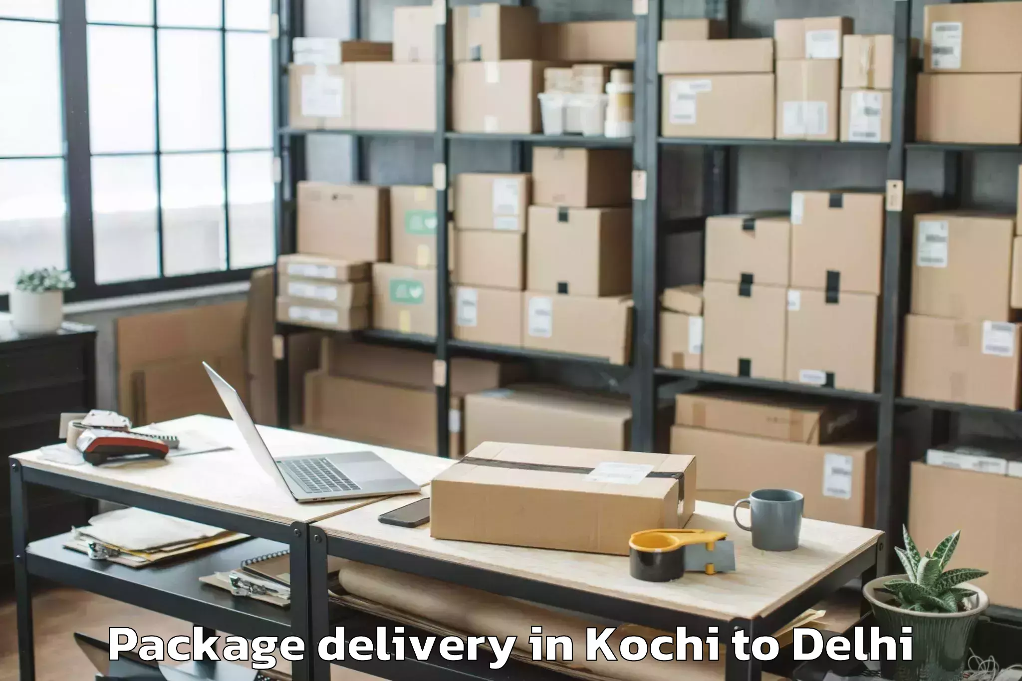 Top Kochi to Aggarwal City Mall Pitampura Package Delivery Available